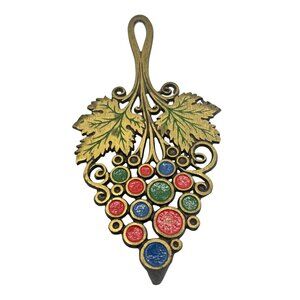 Vintage Brass Grapevine Trivet Made In Israel Decorative Kitchenware